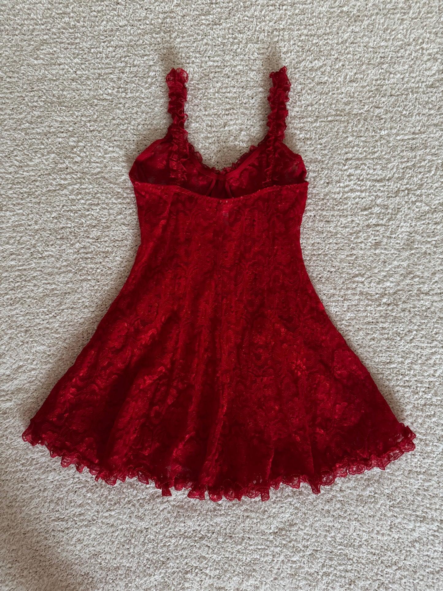 Vintage red lace babydoll dress🌹📿(S)