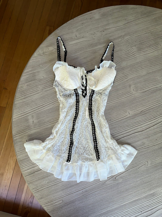 Vintage Cinema Etoile corset lace up dress🤍🤍!(S)